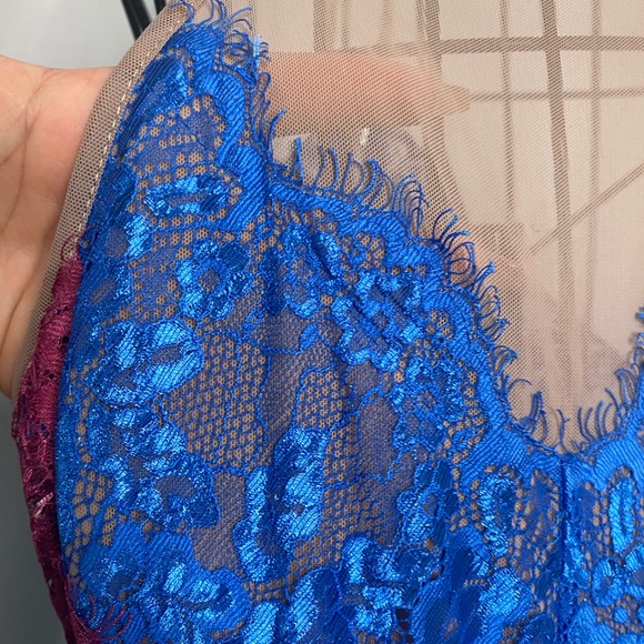🎊2FOR45 NWOT Top shop blue and pink lace size 6 dress - Picture 6 of 9